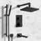 Matte Black Thermostatic Tub and Shower System with 8